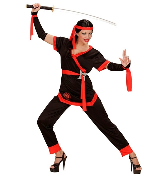 FILLE NINJA » (veste, pantalon, ceinture, guants sans doigts, lacets, bandeau)
