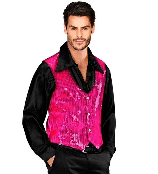 Gilet sequin rose