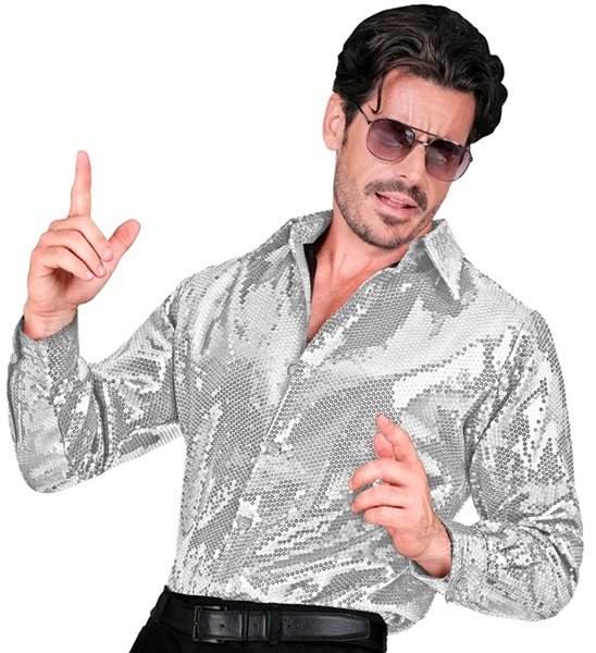 chemise sequin argent disco