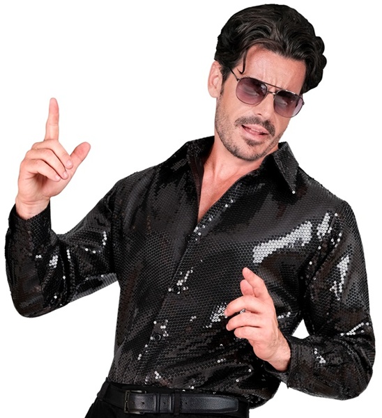Chemise sequin noire Disco