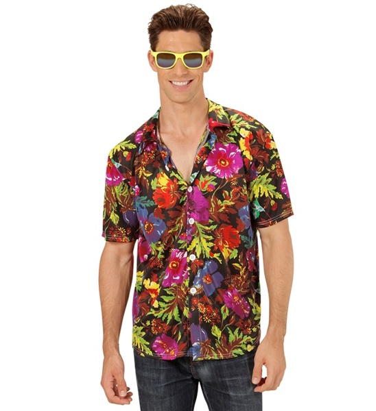 Chemise hawai fond noir