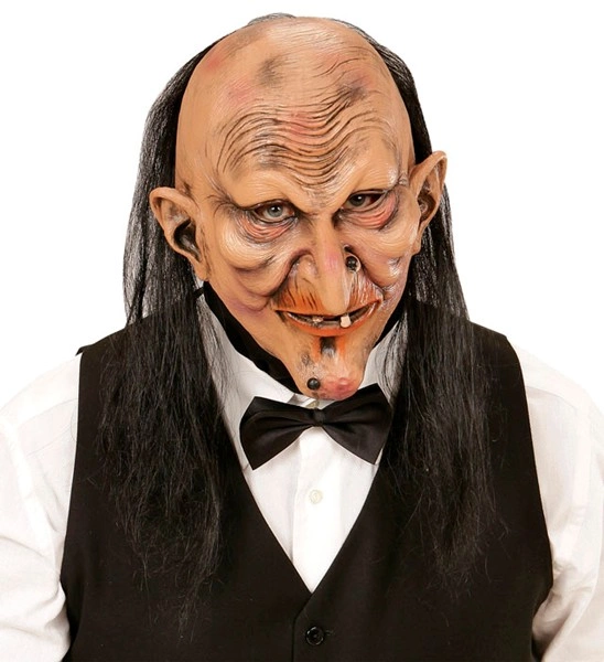 "3/4 MASQUE SORCIERE/ MAJORDOME AVEC CHEVEUX"