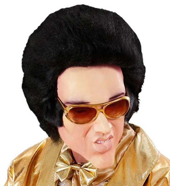 "MASQUE DE KING DU ROCK EN MOUSSE DE LATEX AVEC PERRUQUE"