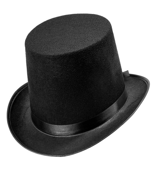 "MAXI CHAPEAU HAUT DE FORME NOIR" 16 cm