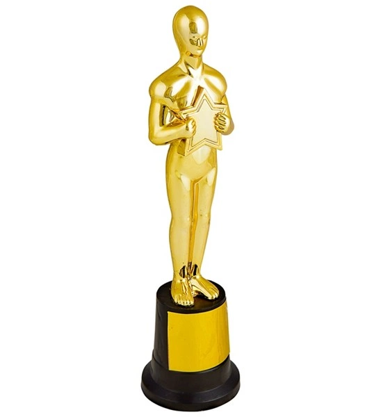 "TROPHEE RECOMPENSE AVEC ETIQUETTE ADHESIVE PERSONNALISABLE" 22 cm