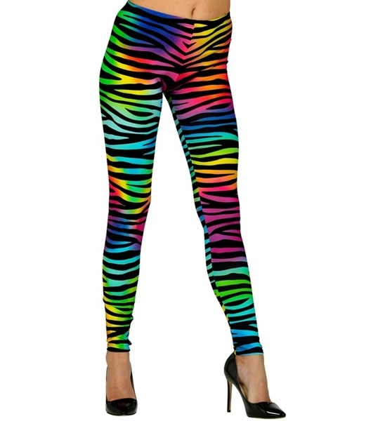 "LEGGINGS DES ANNEES 80 ANIMALIER MULTICOULEUR FLUO"