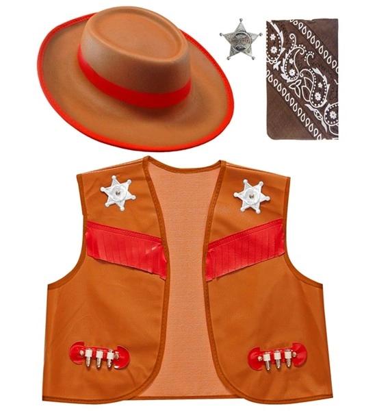 "COWBOY" (gilet, chapeau, bandana,étoile de sherif) Enfant