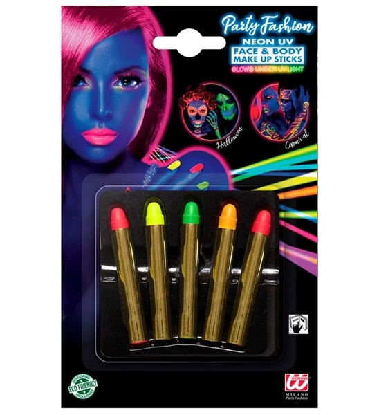 Set de "5 BATONS DE MAQUILLAGE FLUO" - 15 g