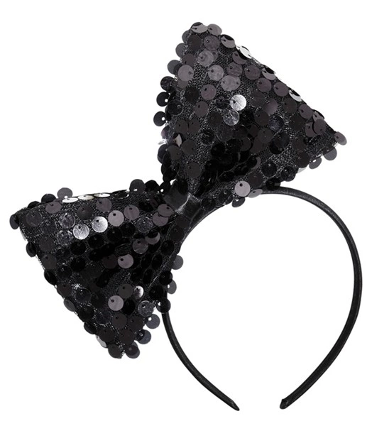 "BANDEAU A NOEUD NOIR PAILLETTE"