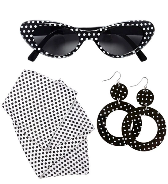 "FILLE DES ANNEES 50" (lunettes, boucles d'oreilles, foulard)