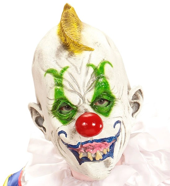 "3/4 DE MASQUE DE CLOWN BLANC MECHANT"