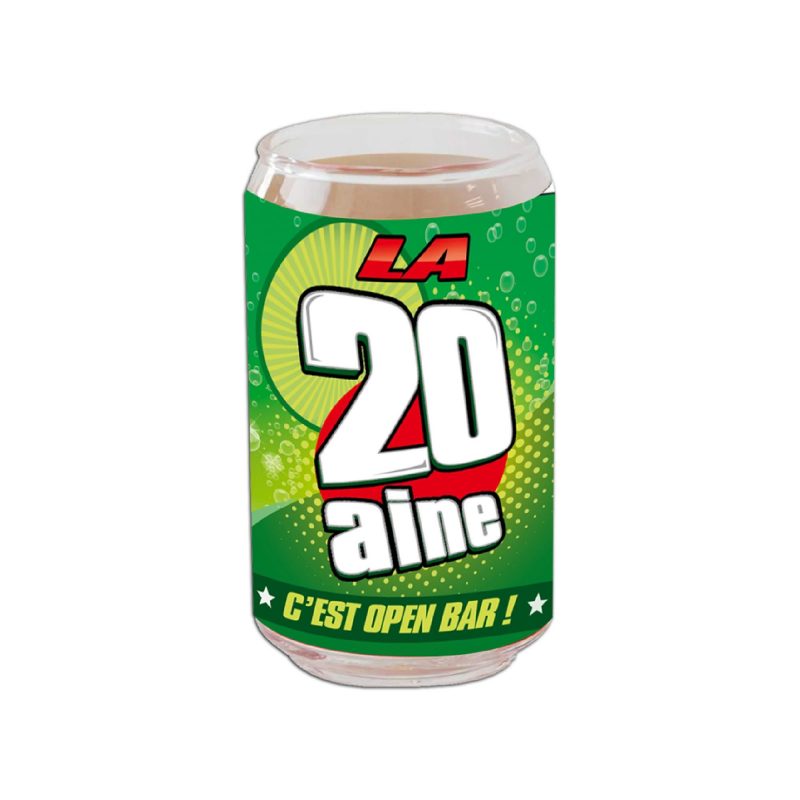 Verre canette Anniversaire 20 ans