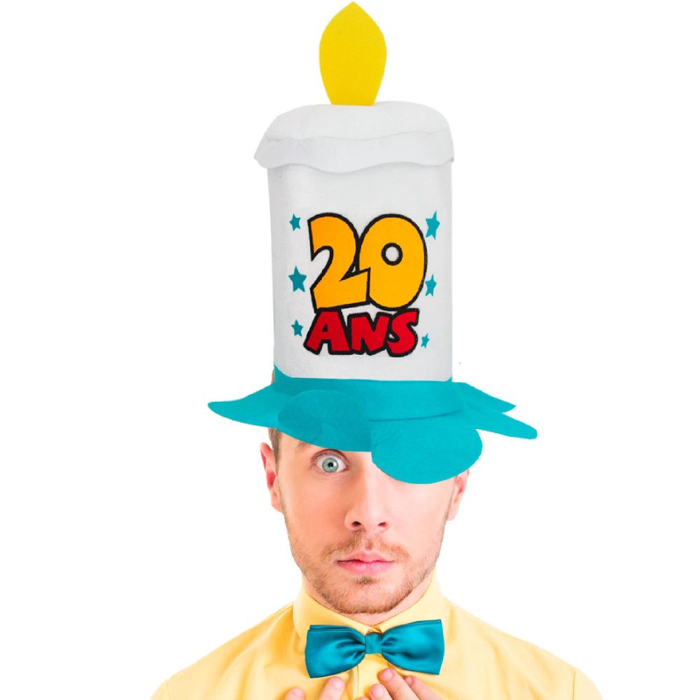 Le chapeau bleu en bougie anniversaire 20 ans – Image 2