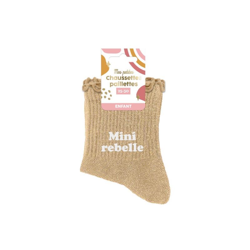 CHAUSSETTES PAILLETTES MINI REBELLE 3 - 6 ANS FILLE.