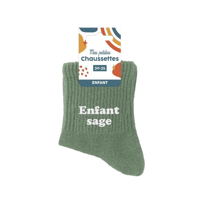 CHAUSSETTES ENFANT SAGE 6 - 10 ANS GARÇON.