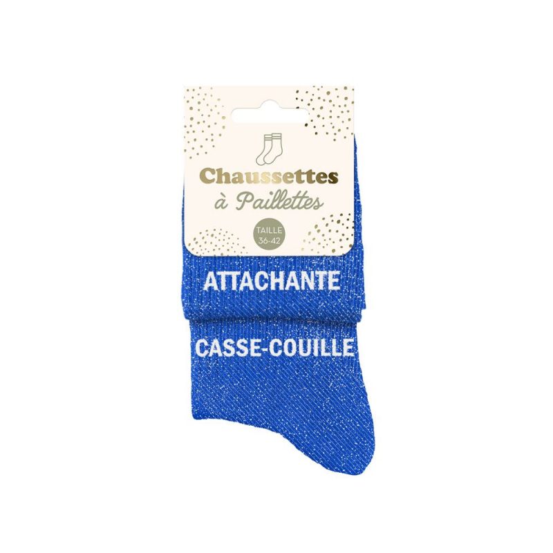 CHAUSSETTES PAILLETTES DUO ATTACHANTE CASSE-COUILLE.