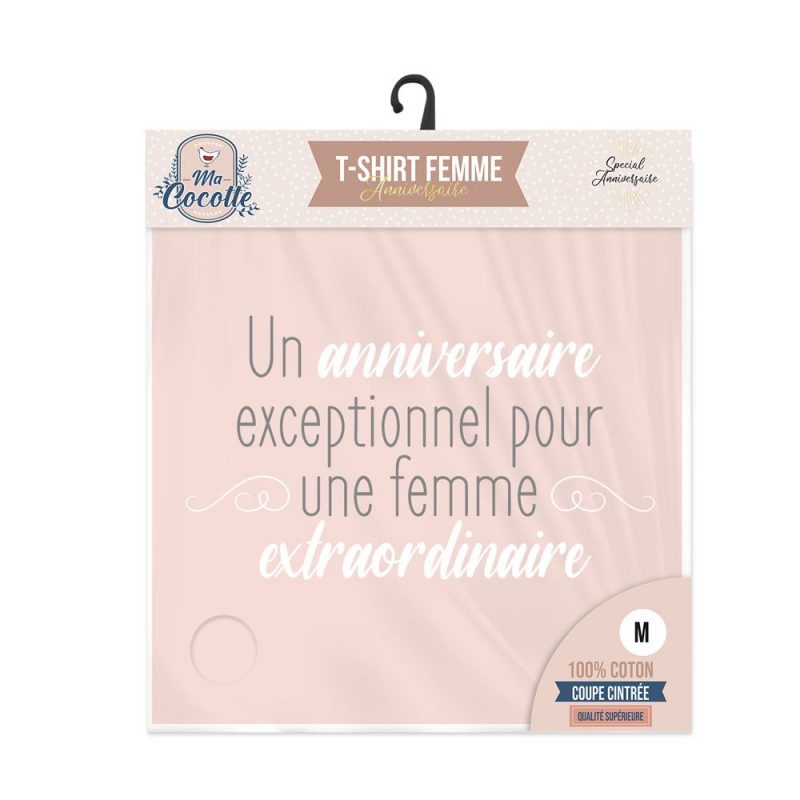 T-SHIRT FEMME "UN ANNIVERSAIRE EXCEPTIONNEL POUR UNE FEMME EXCEPTIONNELLE" M.