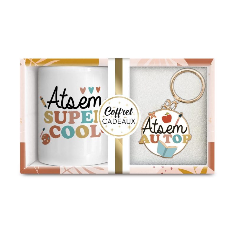 COFFRET MUG PORTE CLE "ATSEM"