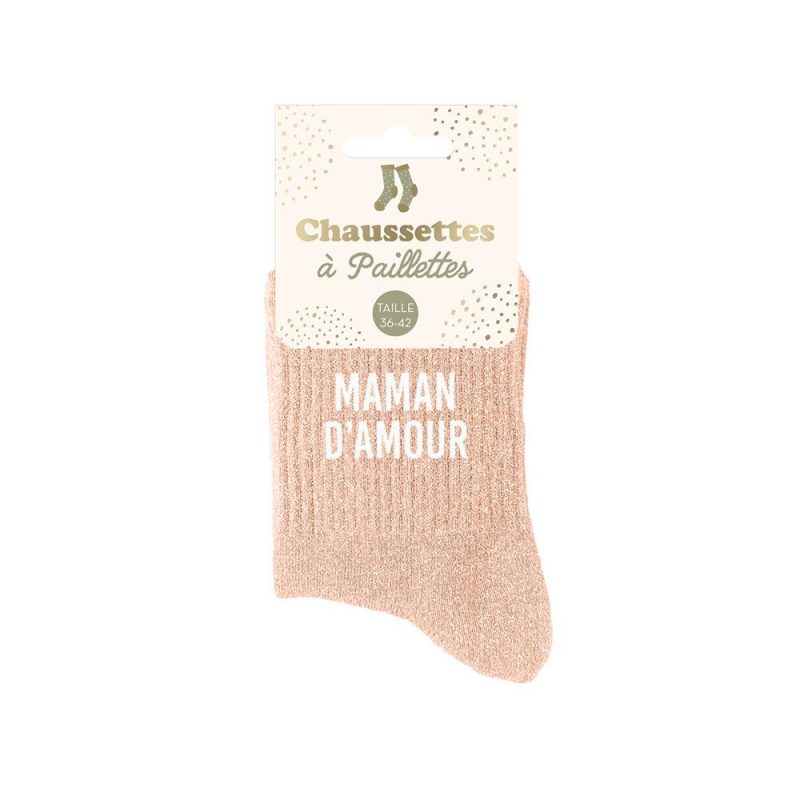 CHAUSSETTES PAILLETTES MAMAN D'AMOUR.