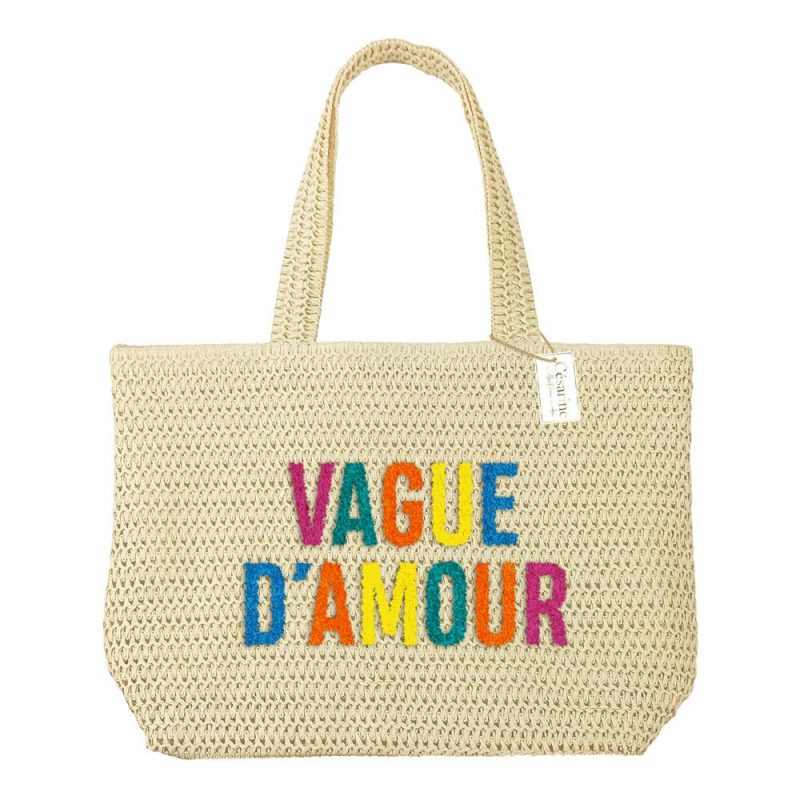 SAC ÉTÉ RAPHIA TUFTE VAGUE D'AMOUR.