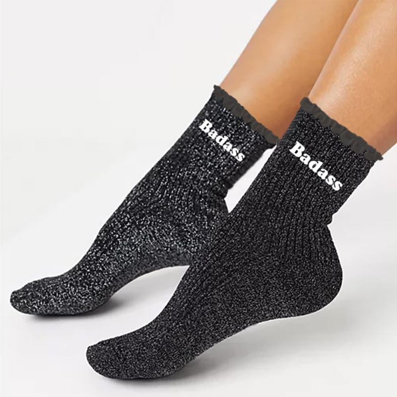 CHAUSSETTES FESTON COURTES PAILLETTES BADASS.