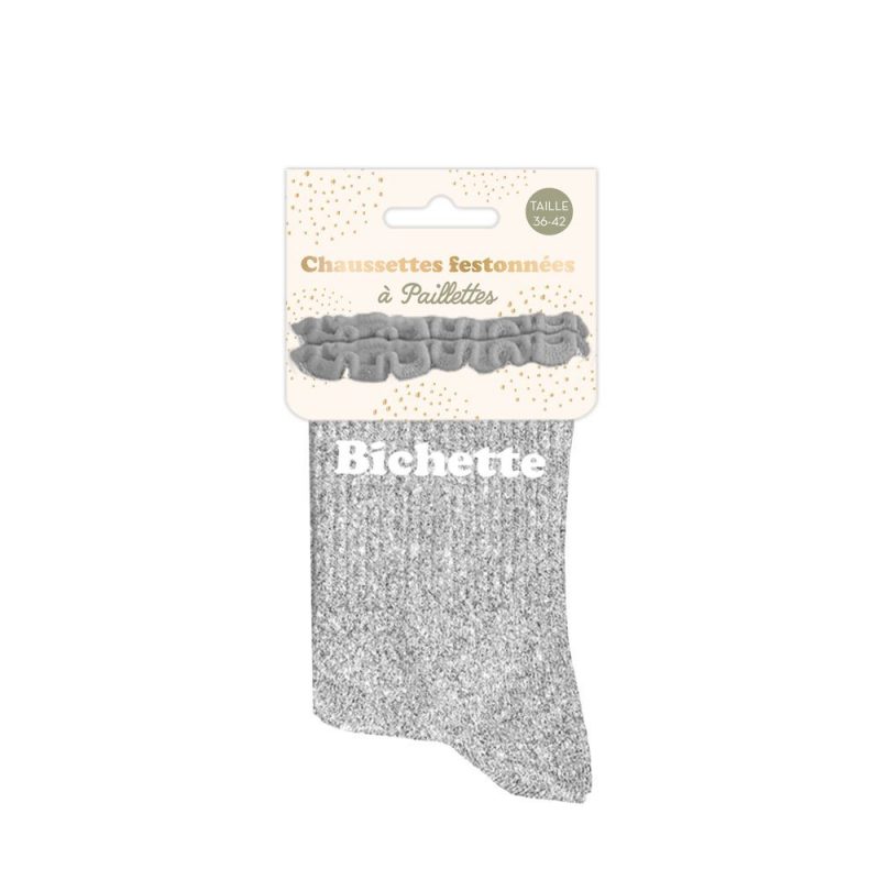 CHAUSSETTES FESTON COURTES PAILLETTES BICHETTE.