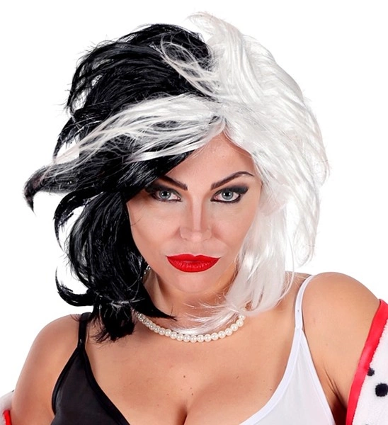 "PERRUQUE BLANC/NOIRE" CRUELLA