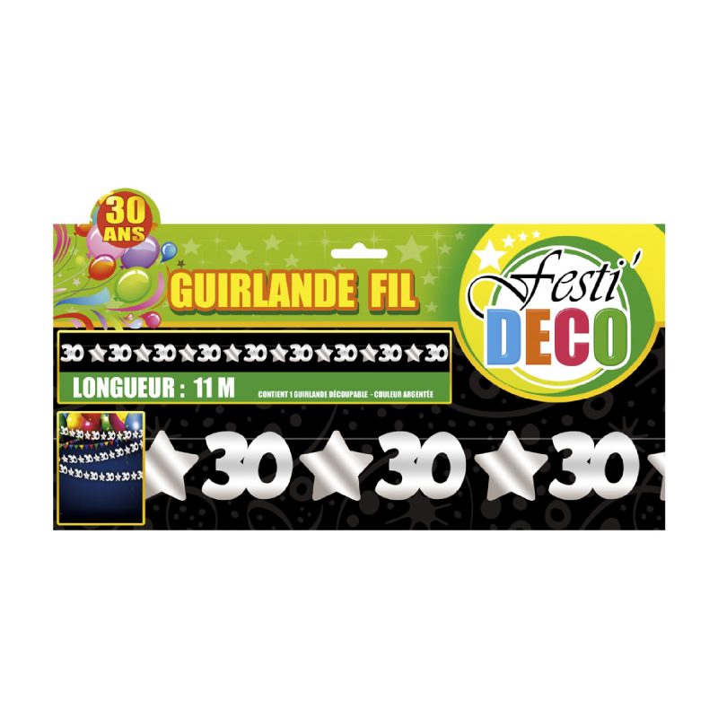 Guirlande avec fil anniversaire 30aine