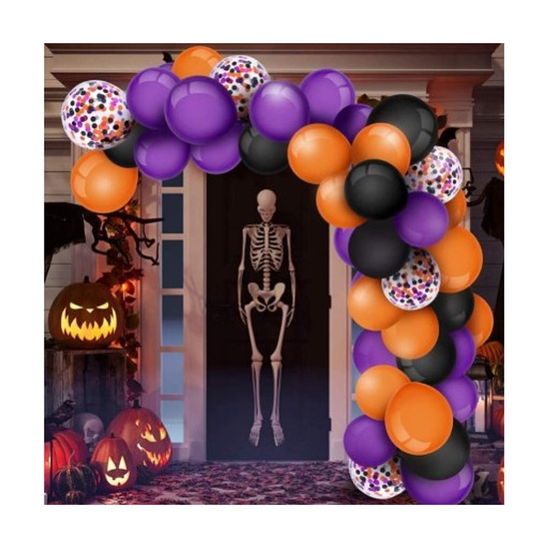 Arche kit 125 ballons HALLOWEEN + accessoires