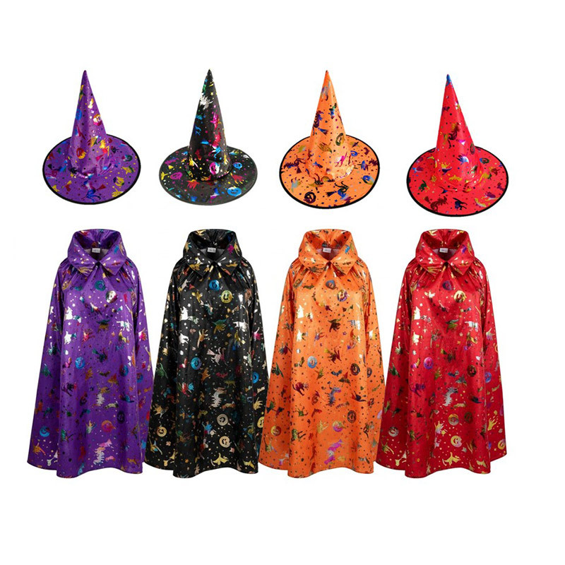 Cape 80cm + Chapeau de sorcière 34 cm