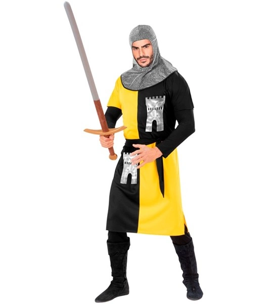 « GUERRIER MEDIEVAL » – jaune (manteau, ceinture, capuche)